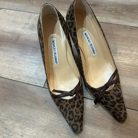 Manolo Blahnik Brown Leopard Heels size 7.5 - Picture 2 of 9